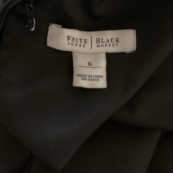 WHBM Deep V Neckline Draped Holiday Special Occasion Black Dress | Size 6 | EUC - Picture 9 of 9